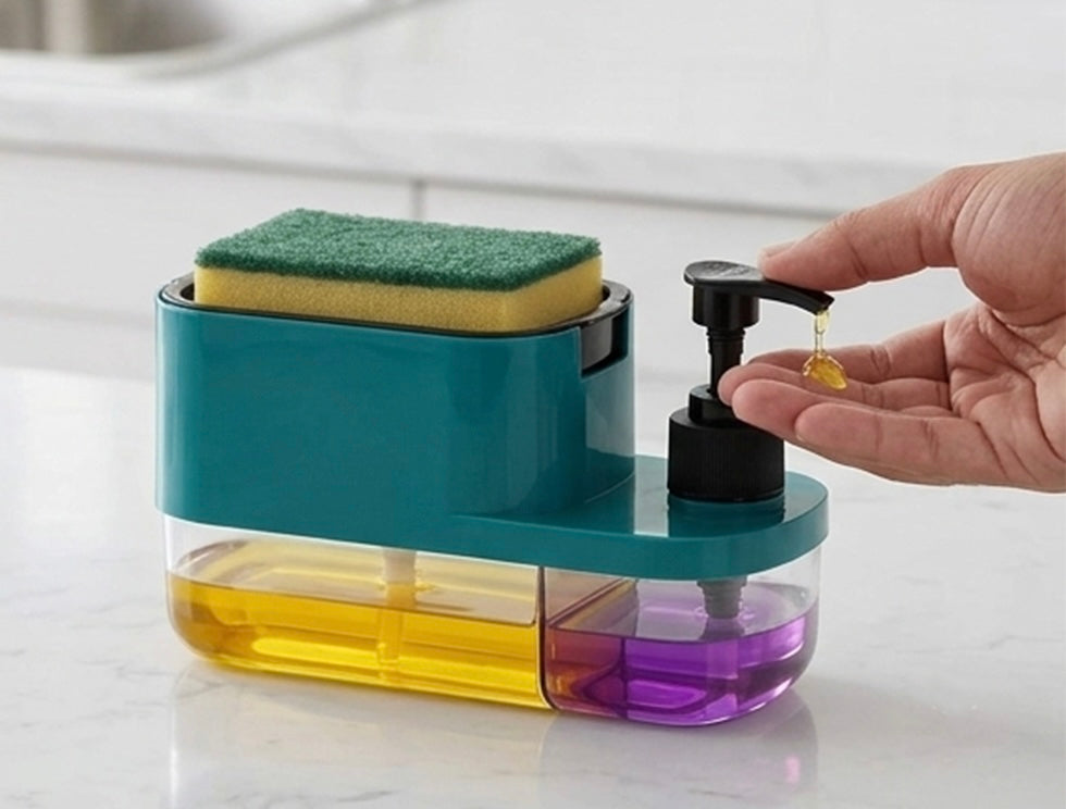 Space-Saving Kitchen Sink Organizer with Soap Dispenser Pack Of 1 (MULTICOLOUR)
